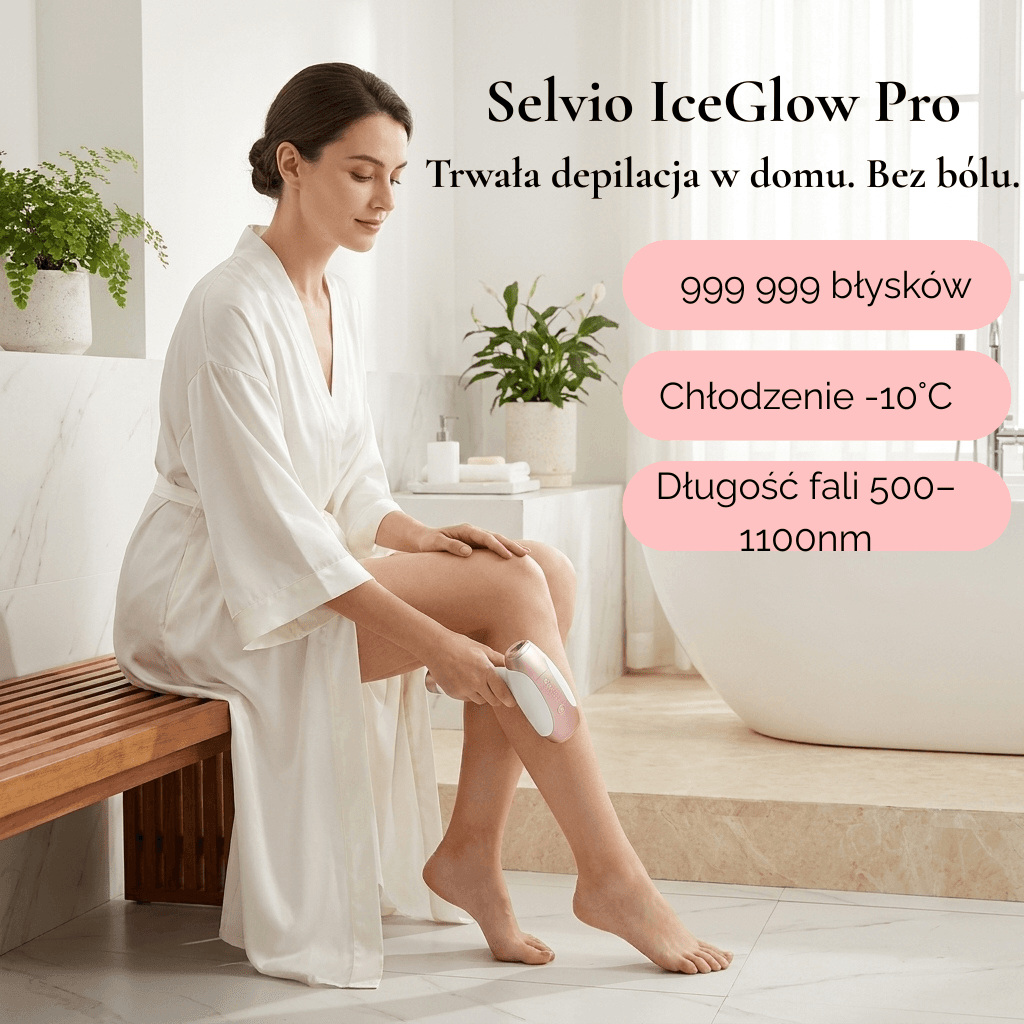 IceGlow - bezprzewodowy depilator 
IPL 4w1 z chłodzeniem -10°C